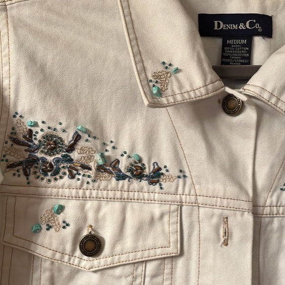 Denim &Co. white jean jacket, excellent condition! - Picture 2 of 5